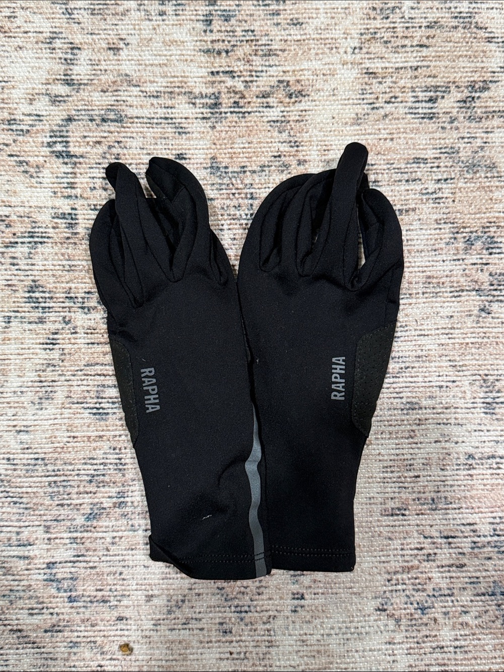 Rapha Black Cycling Gloves with Reflective Stripe